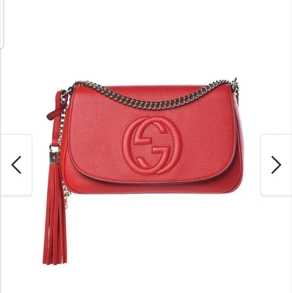 Gucci Soho Disco GG Red Tassel Chain Crossbody Bag - Picture 5 of 16